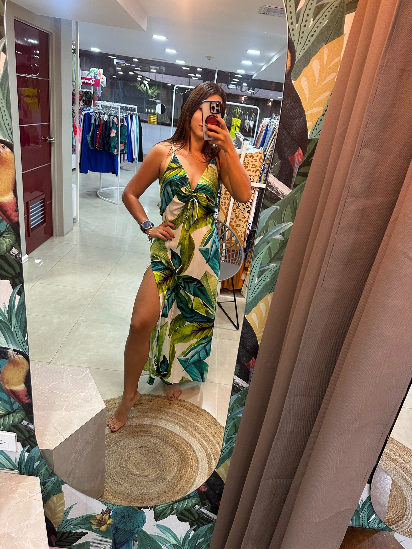 Vestido largo estampado