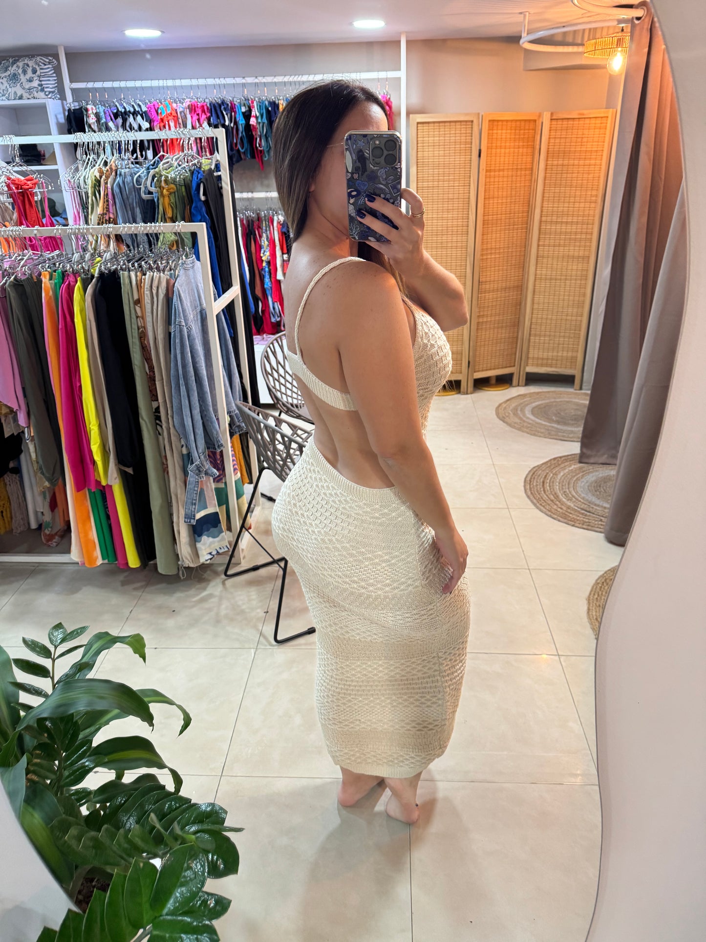 Vestido beige tejido