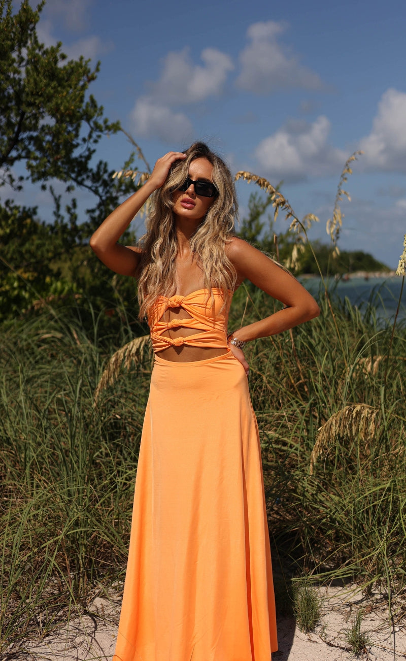 Vestido largo de lycra