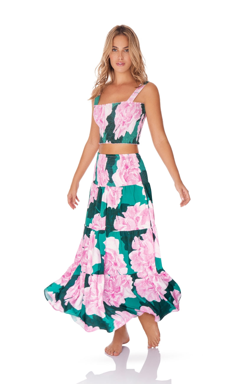 Conjunto falda /top , falda convertible en vestido corto