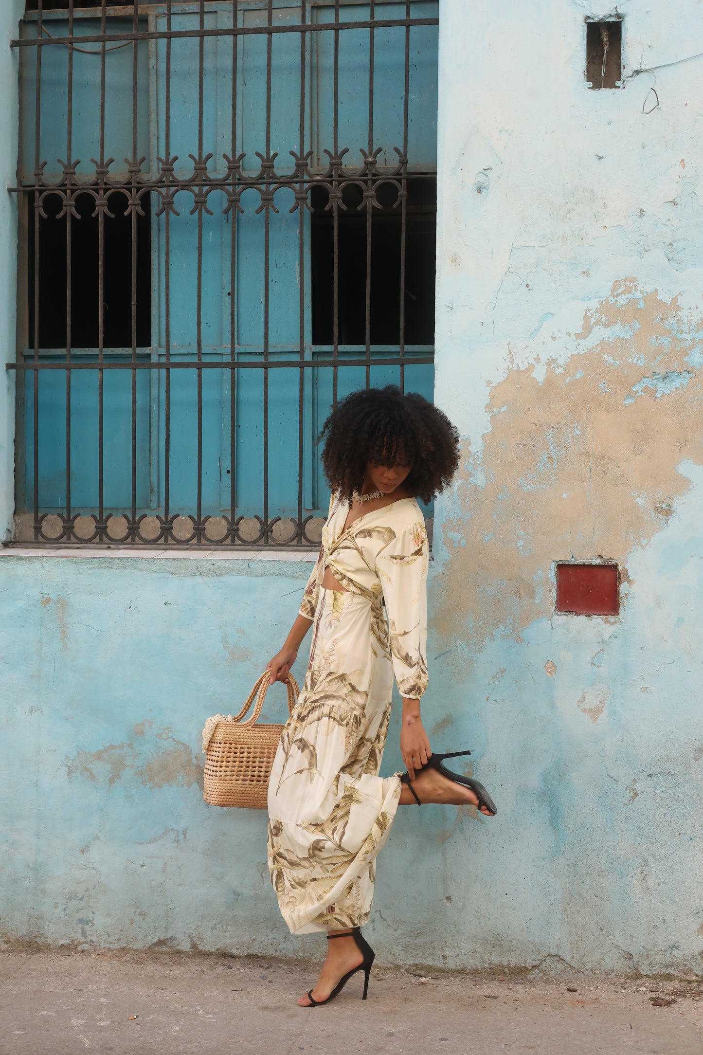 Vestido largo estampado