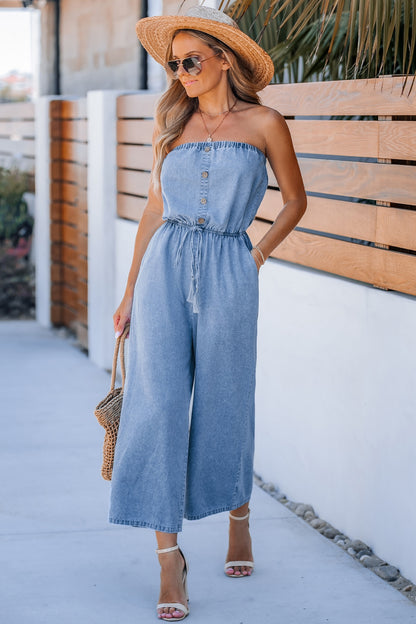 Braga denim strapless