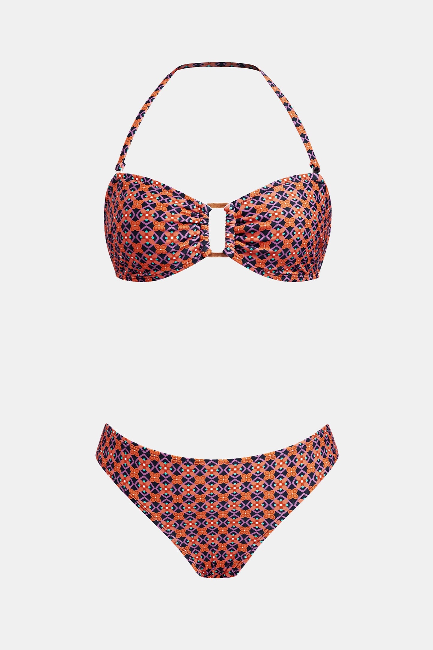 Bikini estampado , convertible a strapless.