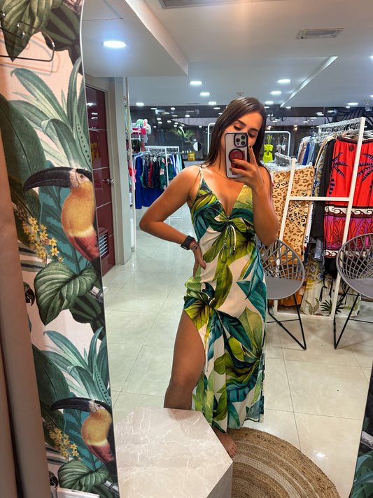 Vestido largo estampado