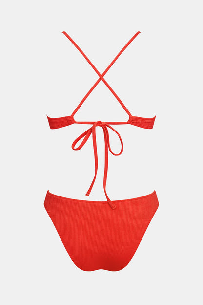 Bikini rojo , acanalado