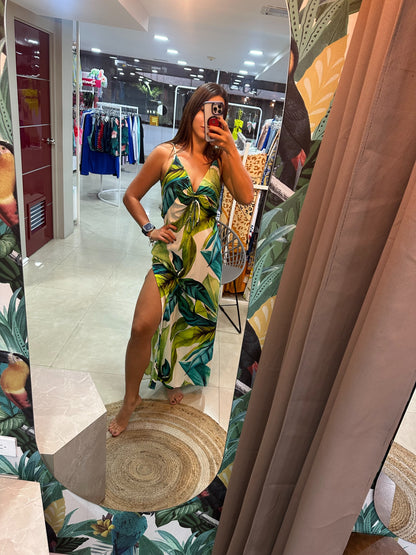 Vestido largo estampado