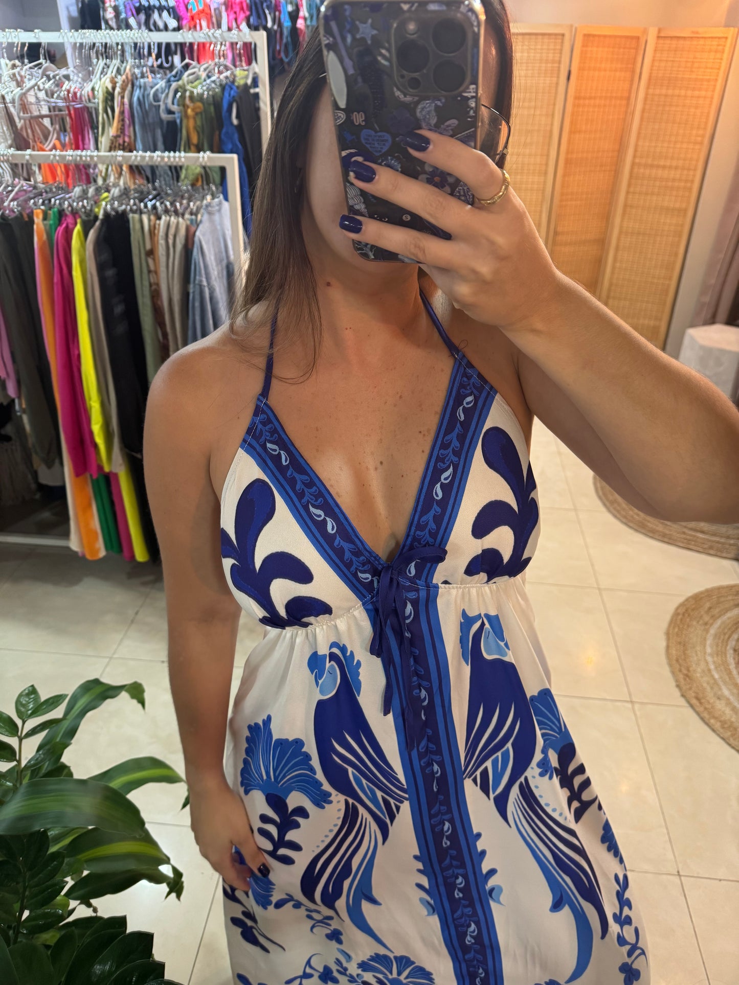 Vestido largo estampado