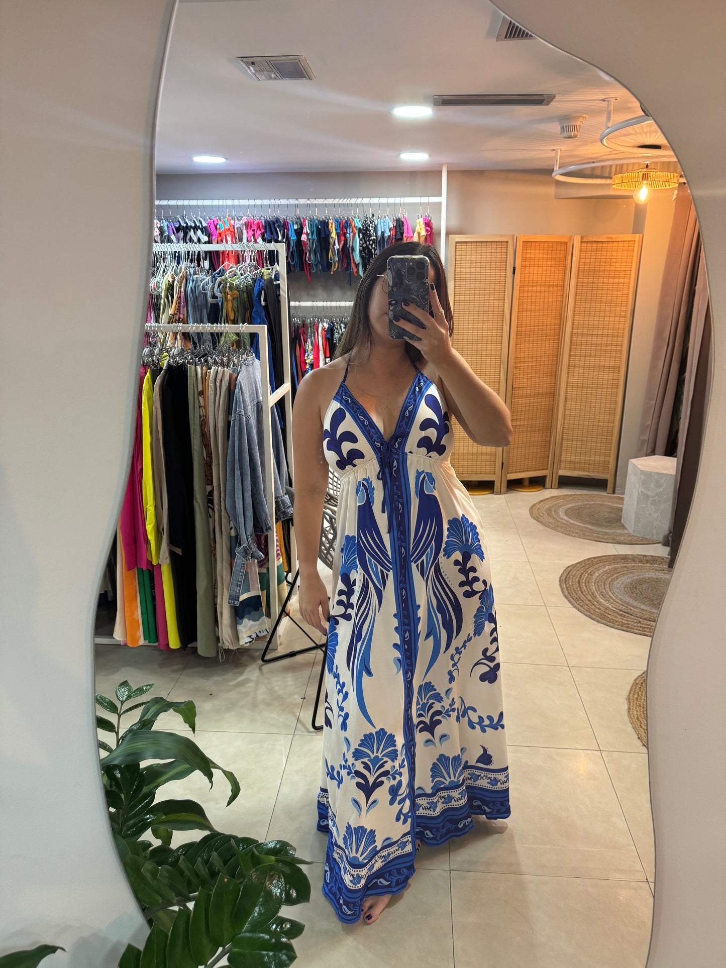 Vestido largo estampado