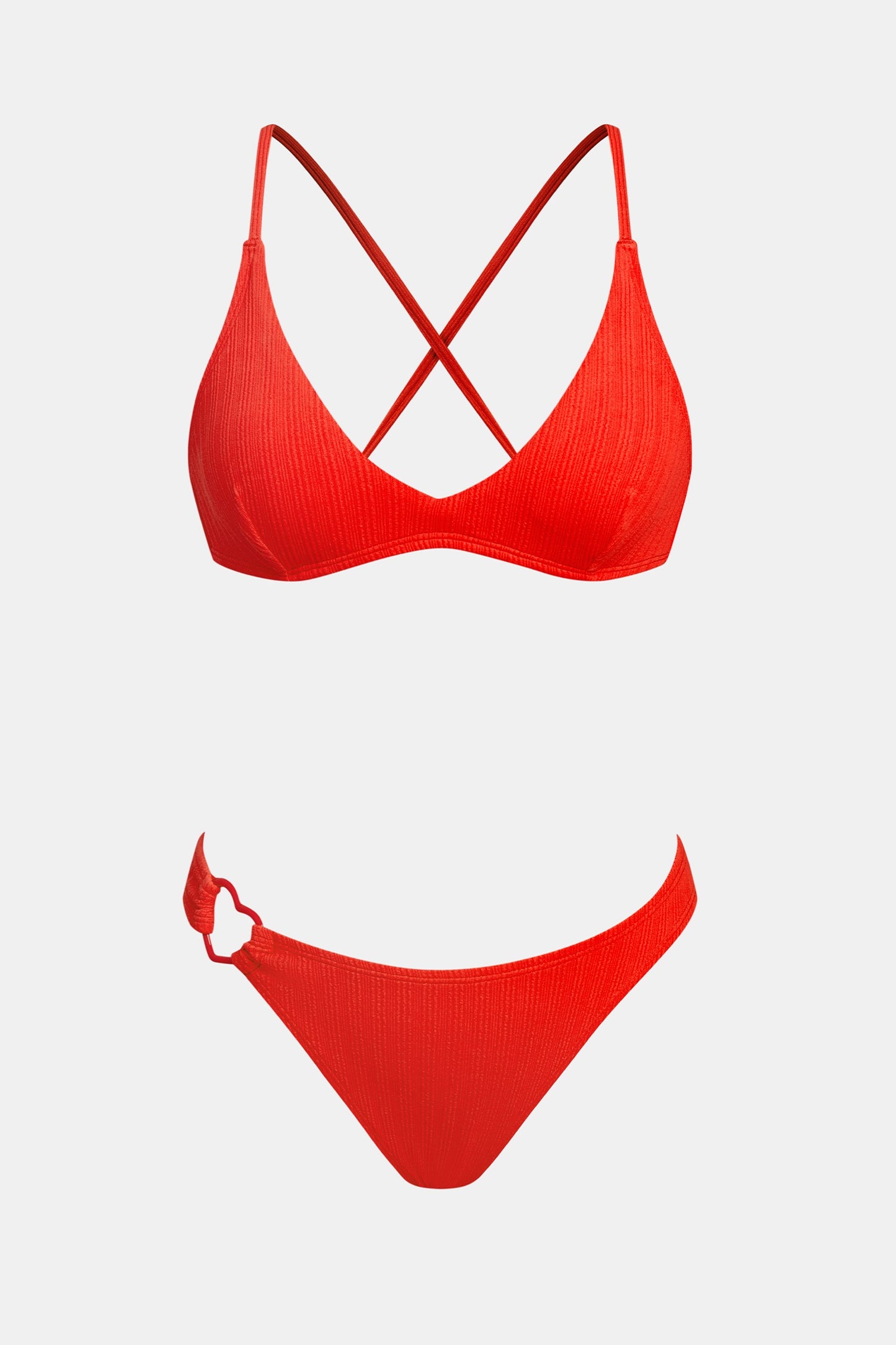 Bikini rojo , acanalado