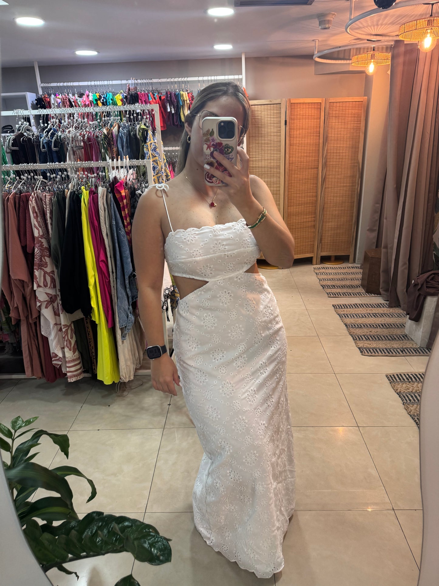 Vestido largo blanco.