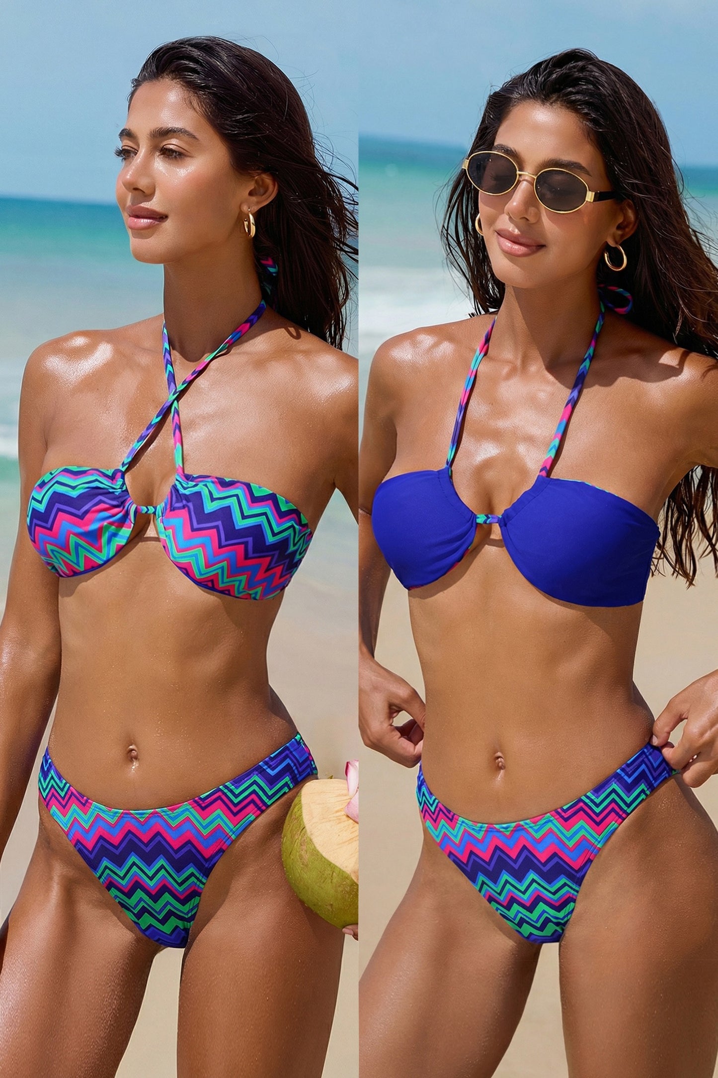 Bikini top reversible multicolor.