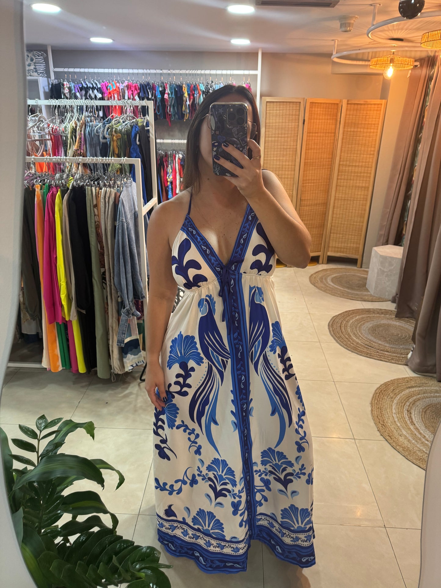 Vestido largo estampado