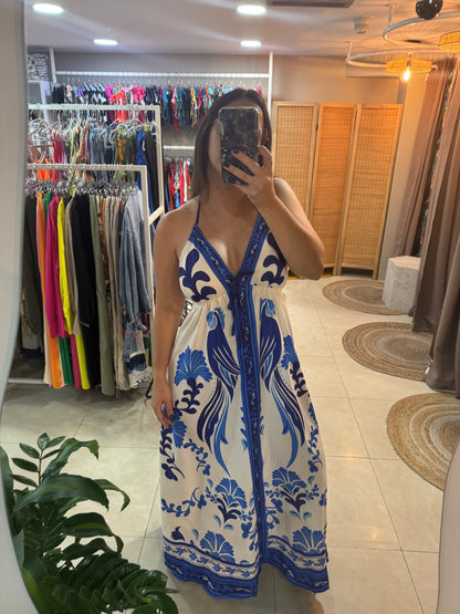 Vestido largo estampado