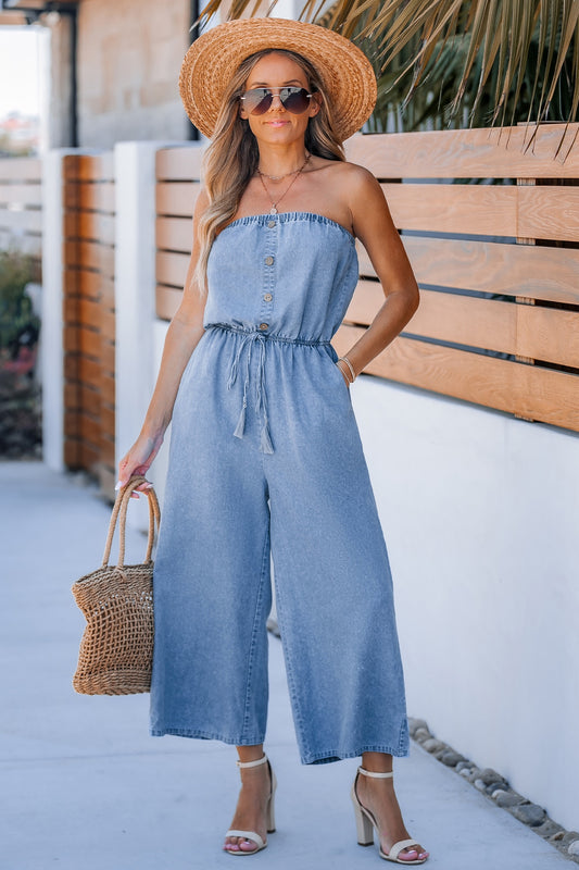 Braga denim strapless