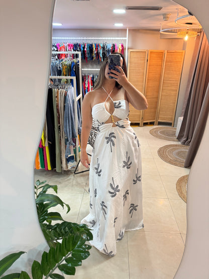 Vestido largo con detalles bordados