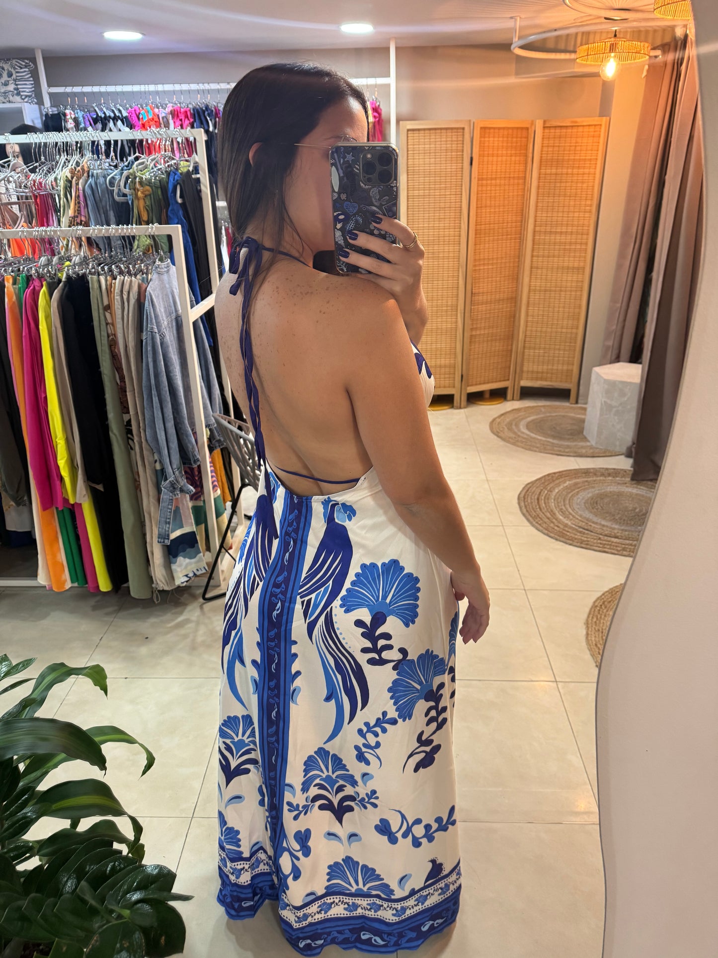 Vestido largo estampado