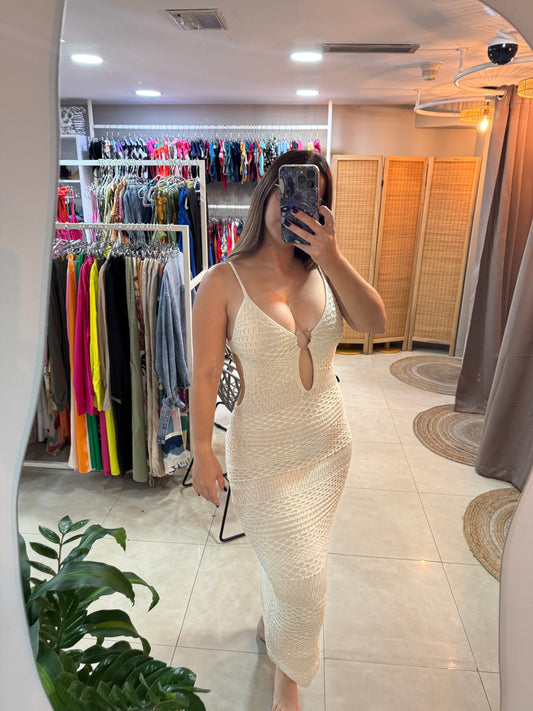 Vestido beige tejido