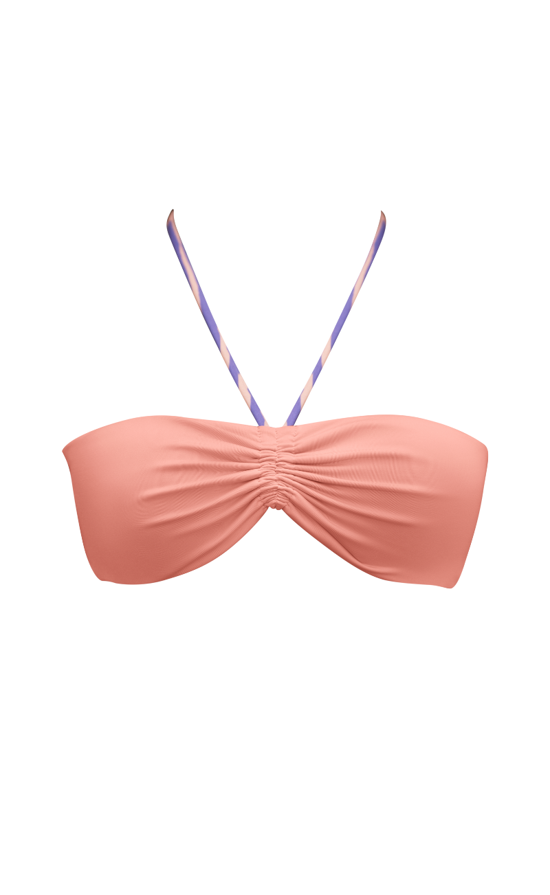 Bikini estampado reversible a unicolor top halter