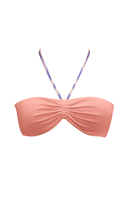 Bikini estampado reversible a unicolor top halter