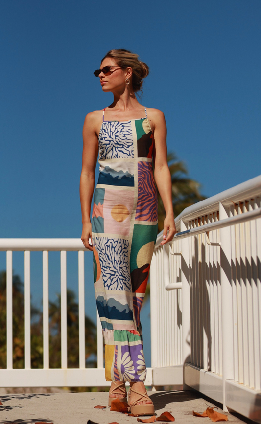 Vestido largo estampado Puerto Vallarta
