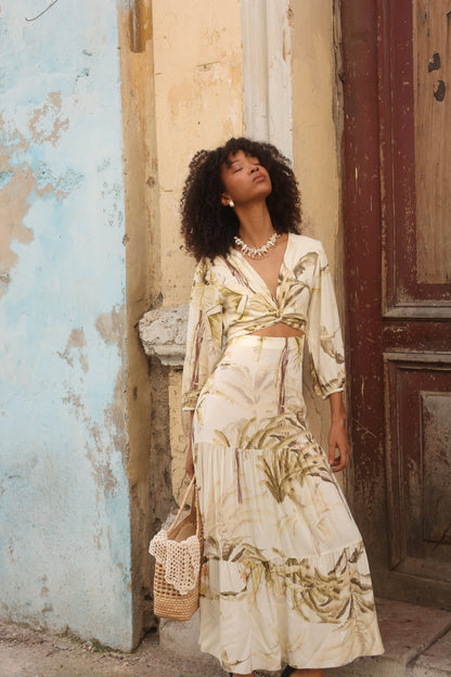 Vestido largo estampado