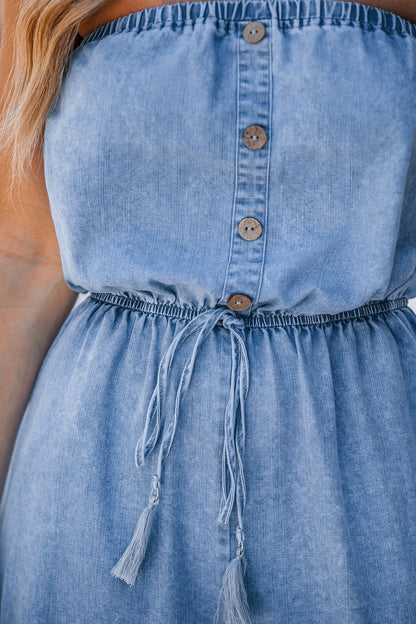 Braga denim strapless