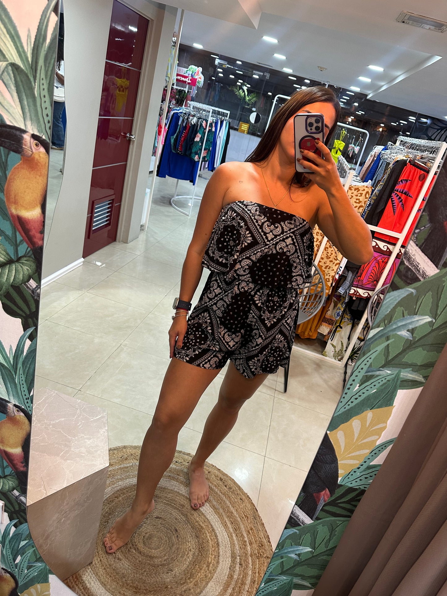 Braga corta estampada