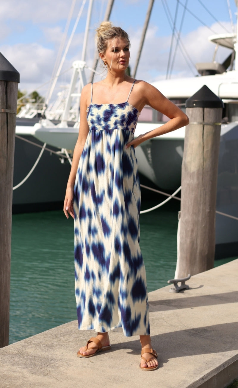 Vestido largo top fruncido.