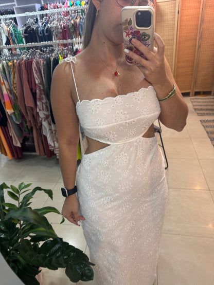 Vestido largo blanco.